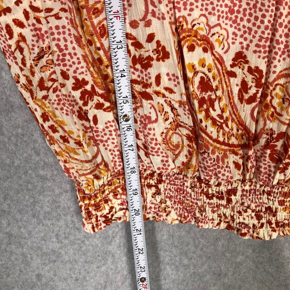 Cynthia Rowley Top Womens Small Orange Blouse Tank Paisley Boho Summer Resort - Picture 4 of 10